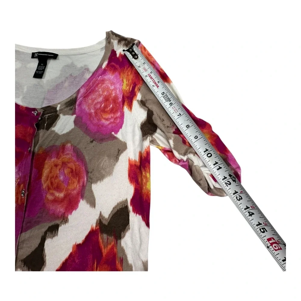 INC‎ International Concepts Womens Cardigan Sweater XL Floral Print Button Front
